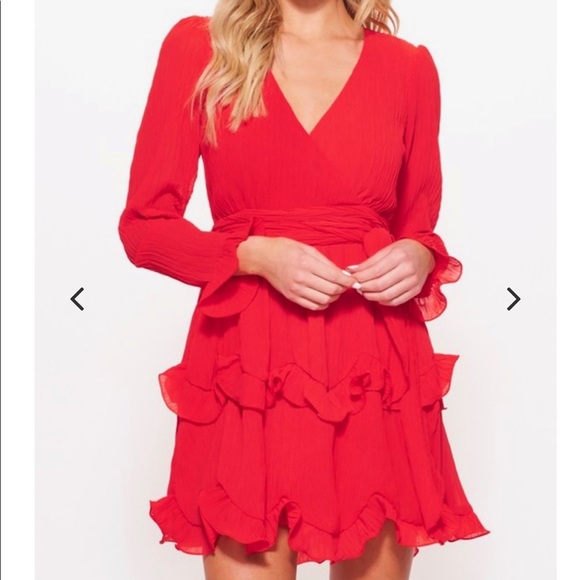 Selfie Leslie Dresses & Skirts - Saints + secrets red ruffle dress